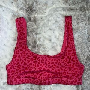 Fabletics, Hot pink cheetah print sports bra, size small